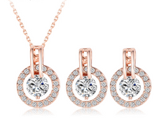 Wedding Set Rose Gold Color- Necklace+Earrings