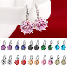 Silver Color Crystal Earrings - 10 Colors Availible