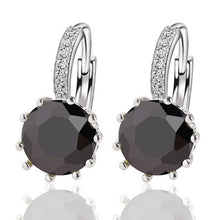 Silver Color Crystal Earrings - 10 Colors Availible