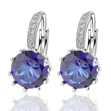 Silver Color Crystal Earrings - 10 Colors Availible
