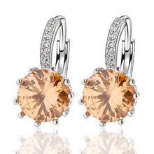 Silver Color Crystal Earrings - 10 Colors Availible