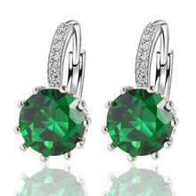 Silver Color Crystal Earrings - 10 Colors Availible