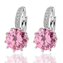 Silver Color Crystal Earrings - 10 Colors Availible