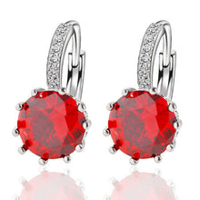 Silver Color Crystal Earrings - 10 Colors Availible