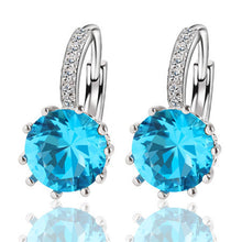 Silver Color Crystal Earrings - 10 Colors Availible
