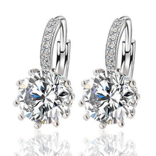Silver Color Crystal Earrings - 10 Colors Availible