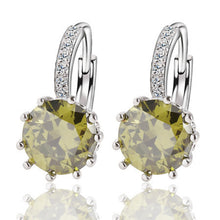 Silver Color Crystal Earrings - 10 Colors Availible