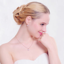 Wedding Set Rose Gold Color- Necklace+Earrings