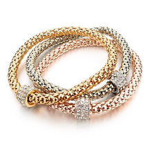 Gold Color Chain Bracelet 3pcs- 5Variants