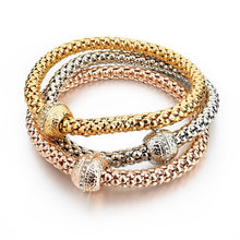 Gold Color Chain Bracelet 3pcs- 5Variants