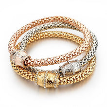 Gold Color Chain Bracelet 3pcs- 5Variants