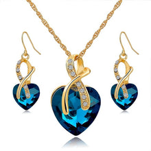 Crystal Heart Set. Necklace and Earings.