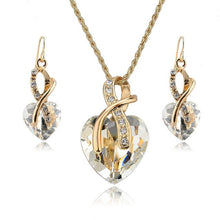Crystal Heart Set. Necklace and Earings.