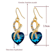 Crystal Heart Set. Necklace and Earings.