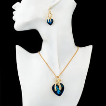 Crystal Heart Set. Necklace and Earings.