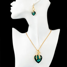 Crystal Heart Set. Necklace and Earings.