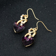 Crystal Heart Set. Necklace and Earings.