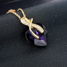Crystal Heart Set. Necklace and Earings.