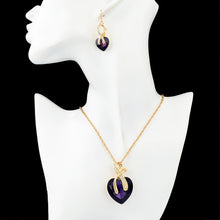 Crystal Heart Set. Necklace and Earings.