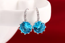 Silver Color Crystal Earrings - 10 Colors Availible