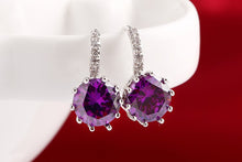 Silver Color Crystal Earrings - 10 Colors Availible